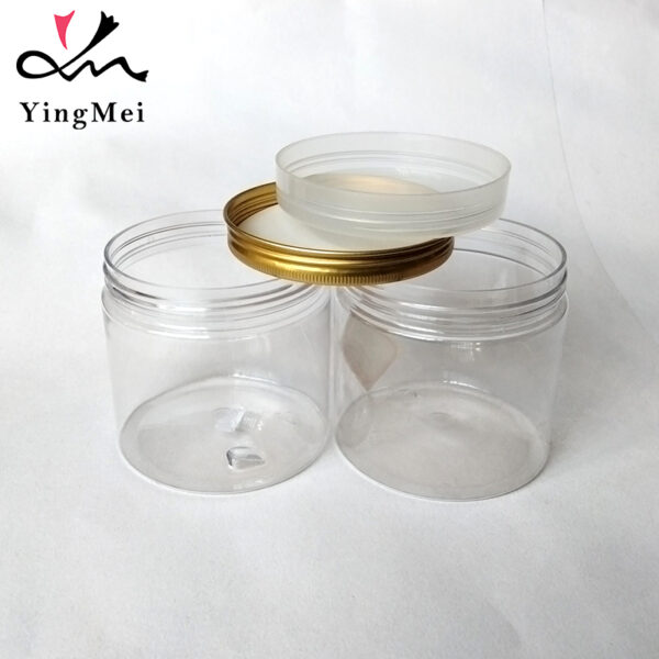 350ml transparent PET plastic bottle with aluminum cap