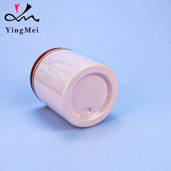 250ml elegant pink PET plastic jar with red aluminum cap