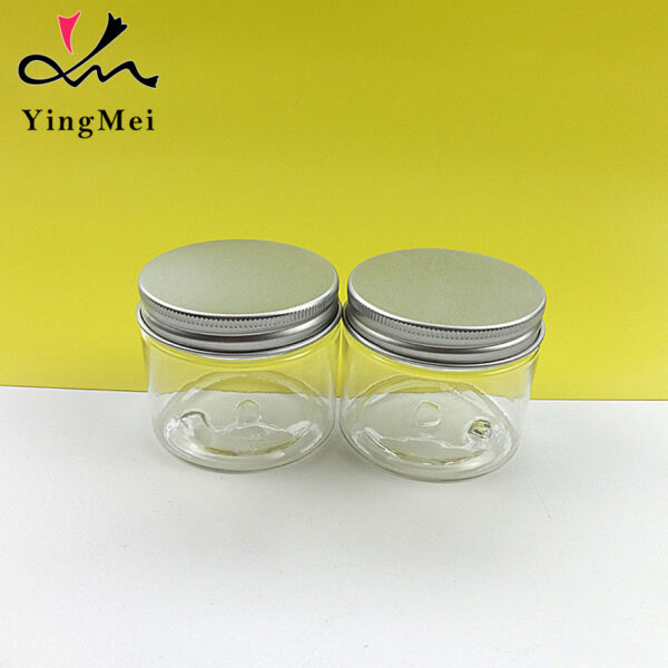 50ml Refillable empty clear pet plastic jar sealed jar