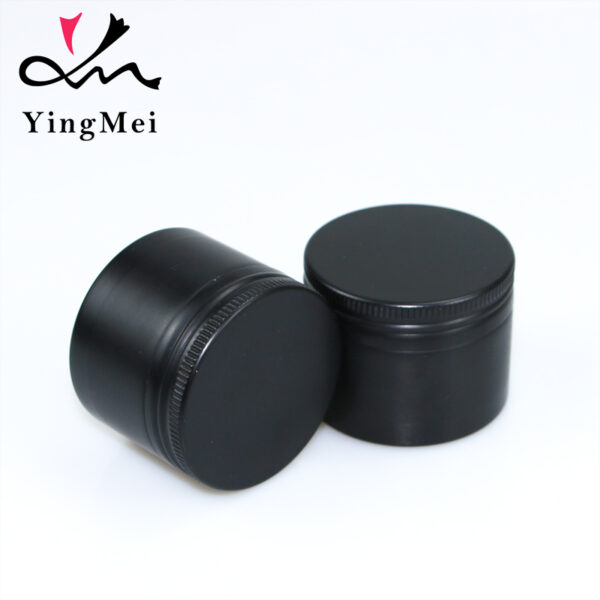 60ml matte black embossed aluminium can with screw-on seal