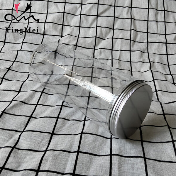 1000ml Clear PET can with aluminum cap for Kitchen Storage