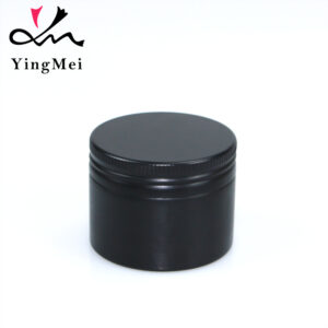60ml matte black embossed aluminium can with screw-on seal