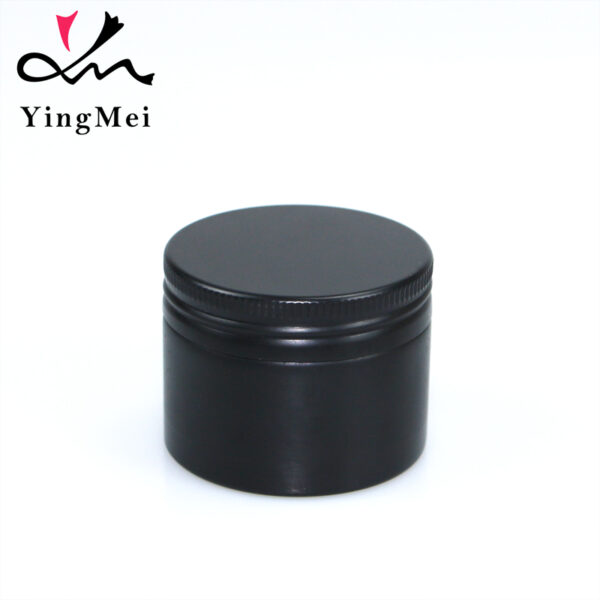 60ml matte black embossed aluminium can with screw-on seal