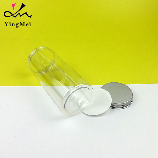 330ml Clear PET jar with Aluminum Cap Dry goods storage