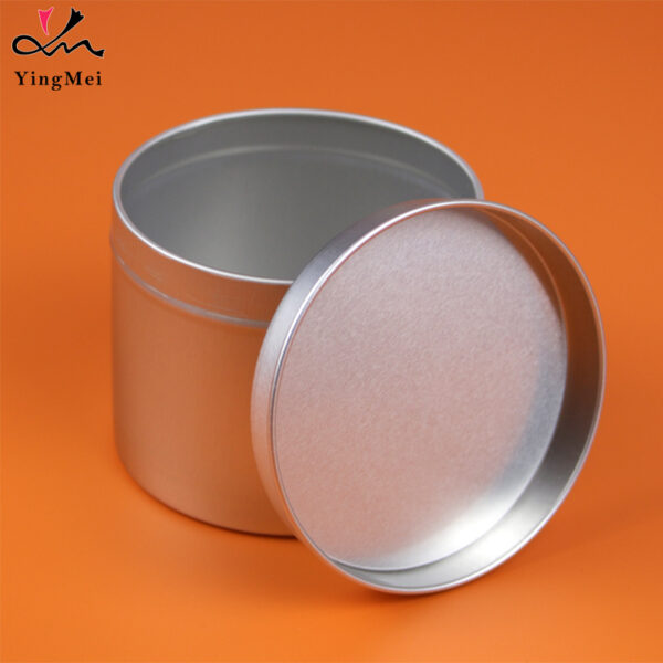 200ml Silver Aluminum Can with Telescoping Flat Interior Lid