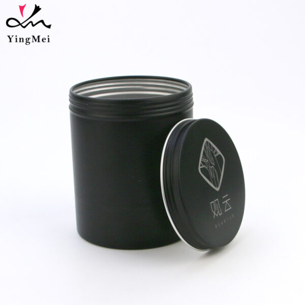 500ml custom black laser pattern aluminum tea coffee can