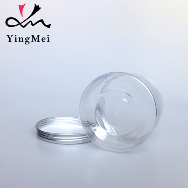 280ml clear empty PET plastic Jar with silver Aluminum Cap