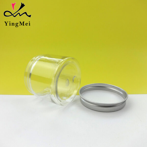 50ml Refillable empty clear pet plastic jar sealed jar
