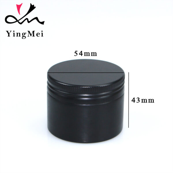 60ml matte black embossed aluminium can with screw-on seal