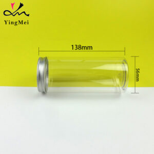 330ml Clear PET jar with Aluminum Cap Dry goods storage