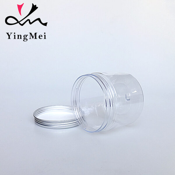 280ml clear empty PET plastic Jar with silver Aluminum Cap
