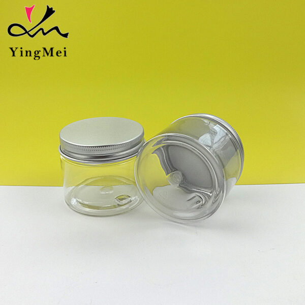 50ml Refillable empty clear pet plastic jar sealed jar