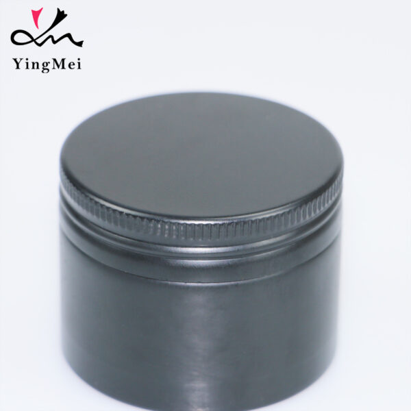 60ml matte black embossed aluminium can with screw-on seal