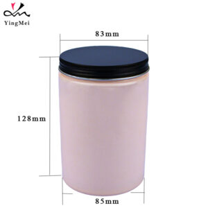 600ml Pink PET Plastic Jar cosmetic can with Aluminum Cap