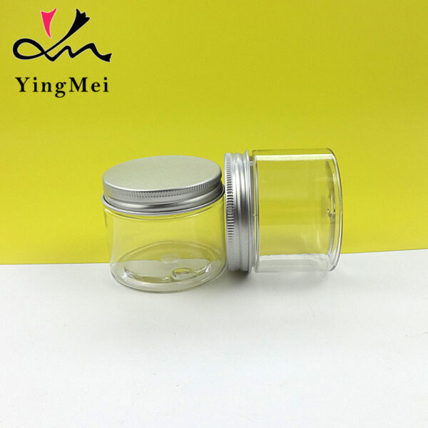 50ml Refillable empty clear pet plastic jar sealed jar