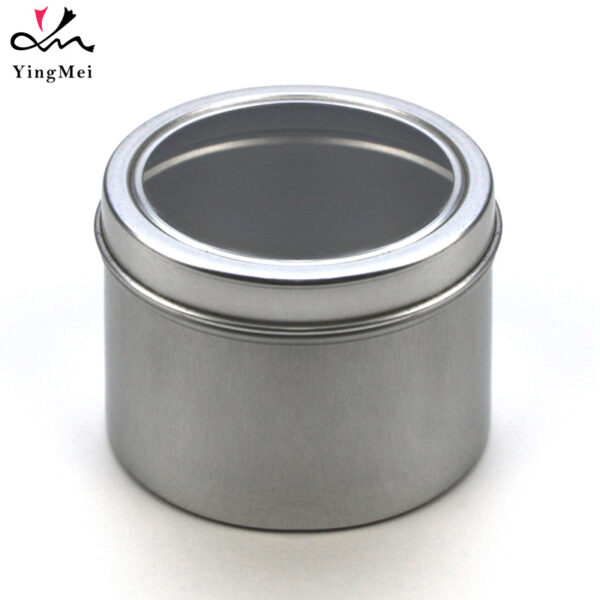 Silver 100ml Aluminum Can with Clear Window Cap