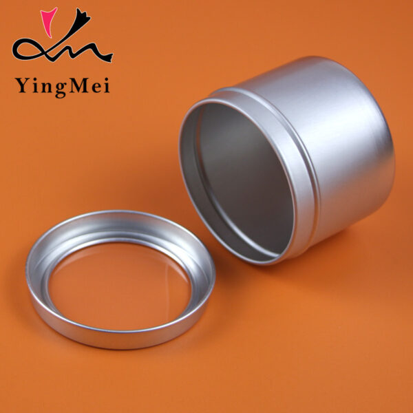 Silver 100ml Aluminum Can with Clear Window Cap