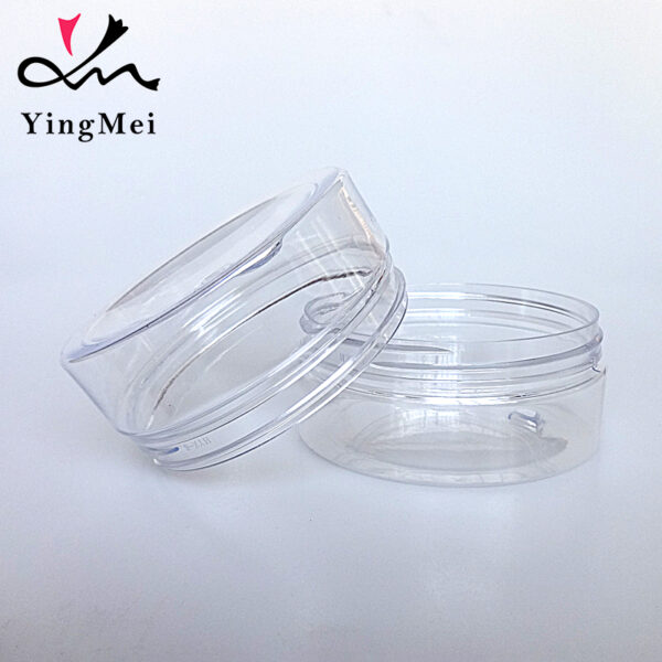 150ml transparent PET plastic food can with aluminum cap