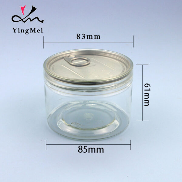 200ml clear PET plastic jar food grade with easy-open lid - Image 2