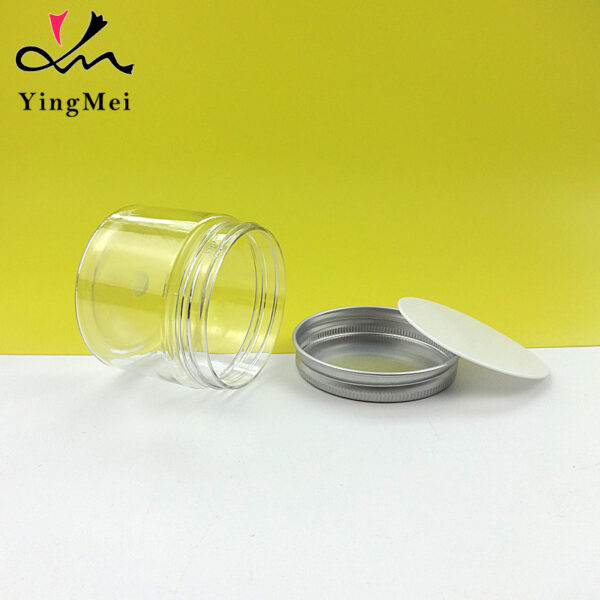 50ml Refillable empty clear pet plastic jar sealed jar