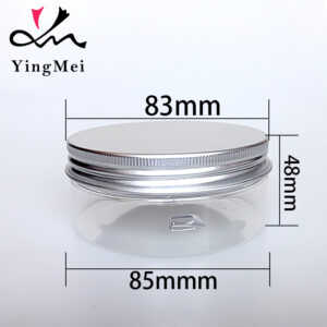150ml transparent PET plastic food can with aluminum cap