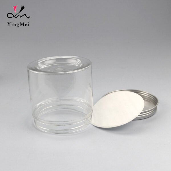 350ml transparent PET plastic bottle with aluminum cap