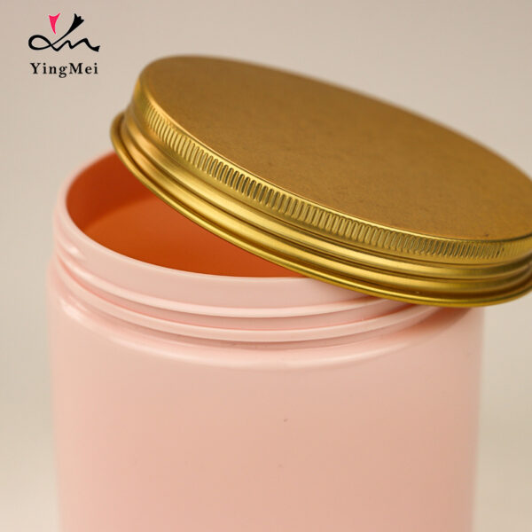 350ml pink empty PET plastic jar with aluminum seal cap