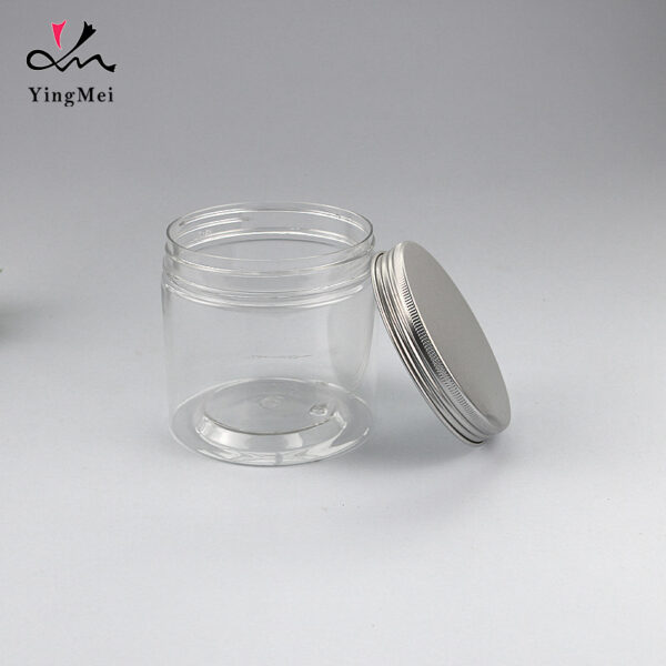 350ml transparent PET plastic bottle with aluminum cap