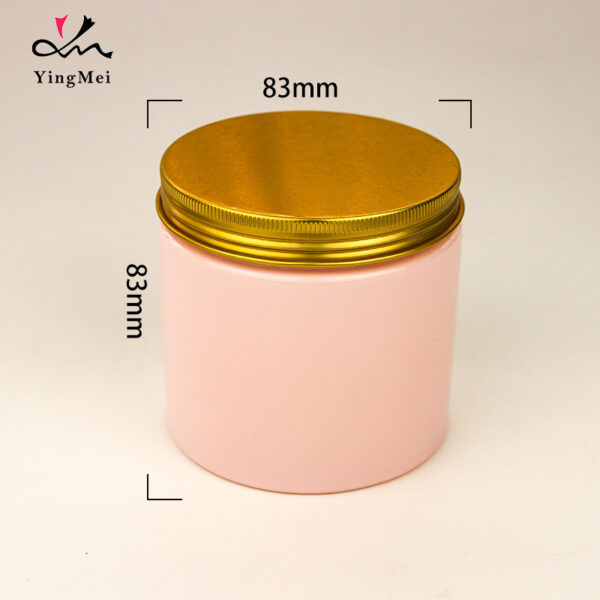 350ml pink empty PET plastic jar with aluminum seal cap