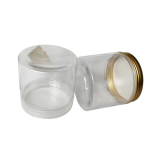 350ml transparent PET plastic bottle with aluminum cap