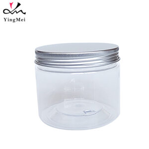 280ml clear empty PET plastic Jar with silver Aluminum Cap