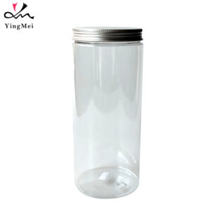 1000ml Clear PET can with aluminum cap for Kitchen Storage