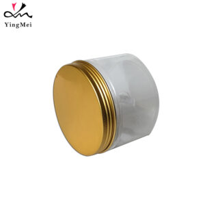 250ml Airtight Transparent PET Jar with Gold Aluminum cap