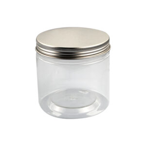 350ml transparent PET plastic bottle with aluminum cap
