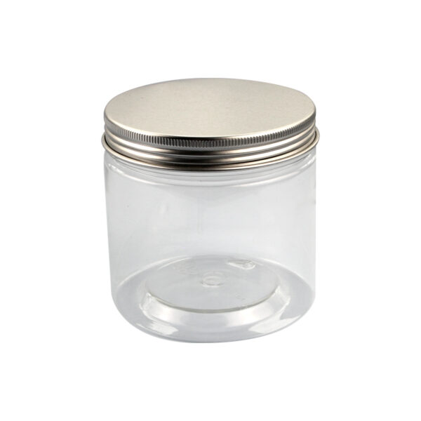350ml transparent PET plastic bottle with aluminum cap
