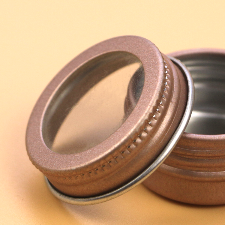 Custom 26*8mm Rose Gold Window Metal Aluminum Screw Lid