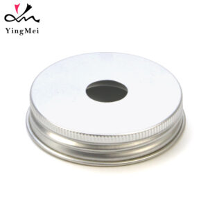 53mm Silver Perforated Aluminum Lid Metal Threaded Cap
