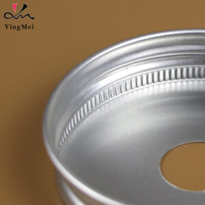 53mm Silver Perforated Aluminum Lid Metal Threaded Cap