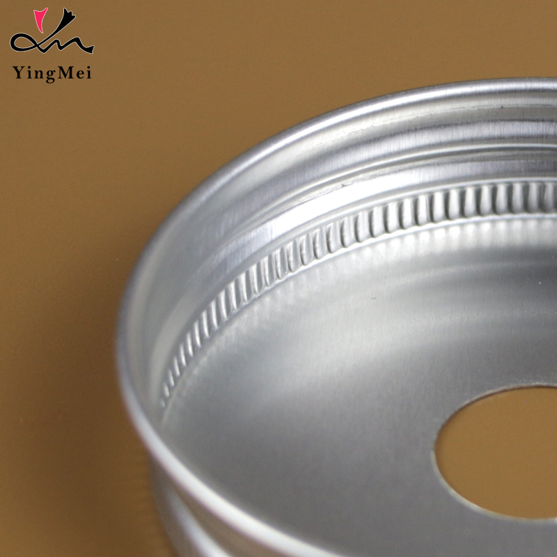 53mm Silver Perforated Aluminum Lid Metal Threaded Cap