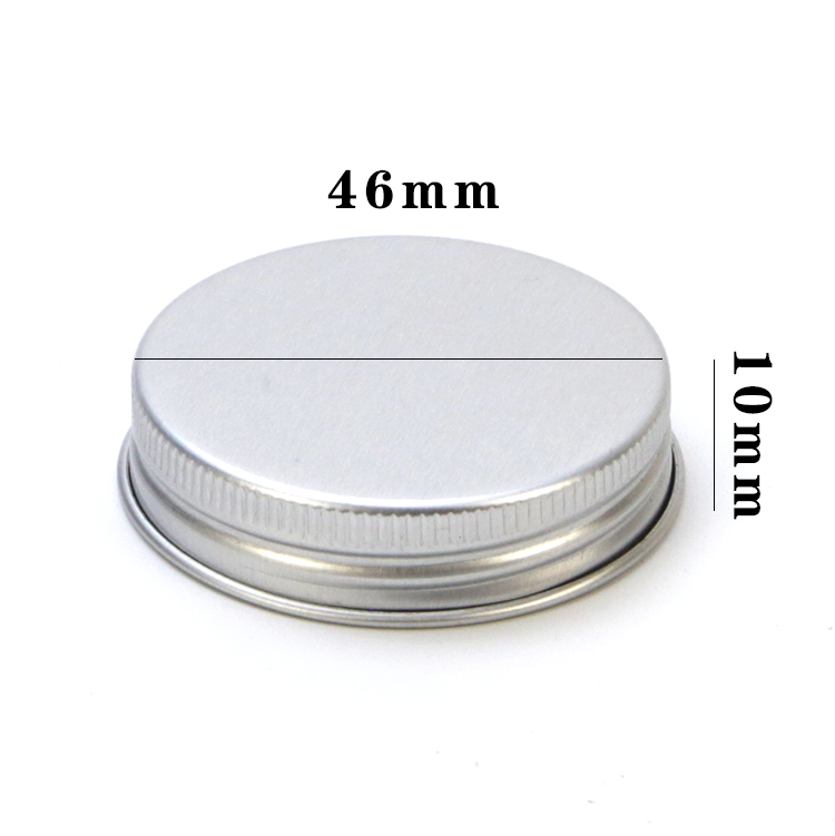 46mm silver aluminum screw lid cosmetic jar cap