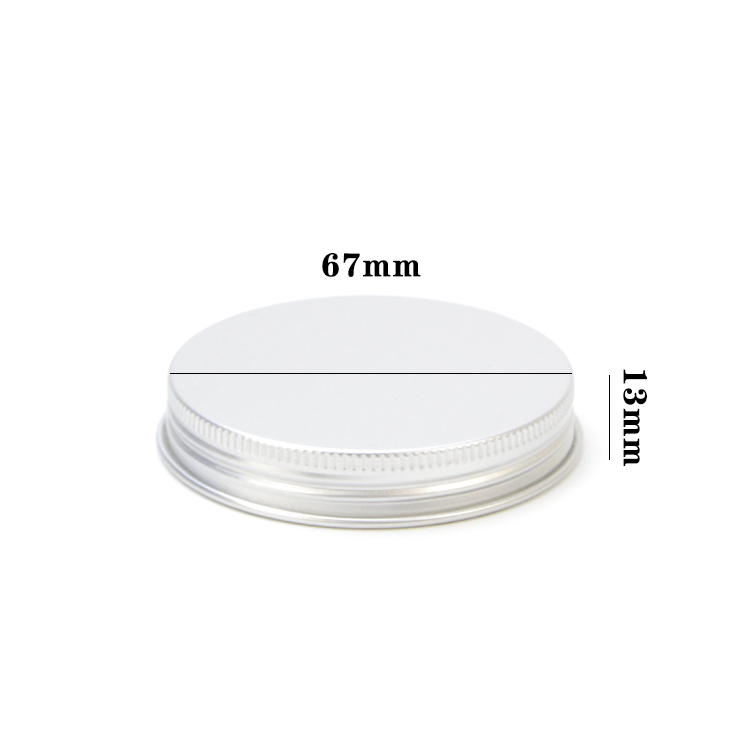 67mm Silver Aluminum Lid Eco-friendly Recyclable Bottle Cap