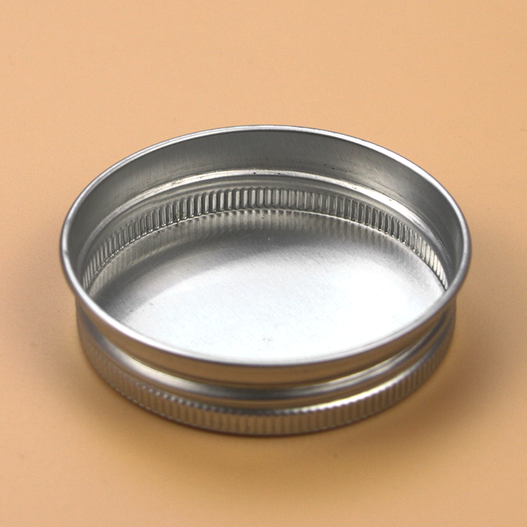 silver 50mm aluminum screw lids With clear window