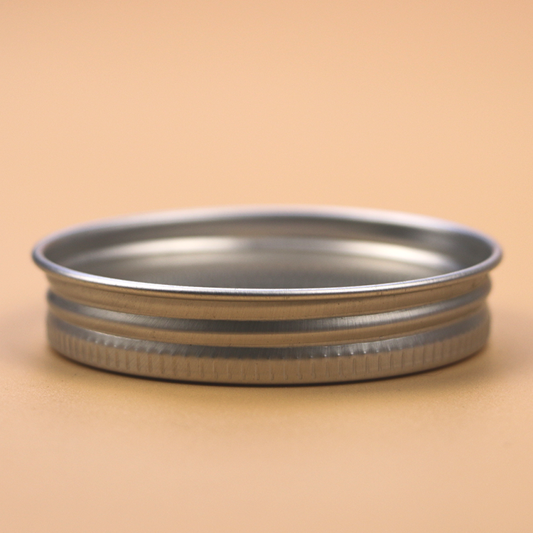 silver 50mm aluminum screw lids With clear window